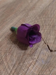 Umělý květ poupátko růže Ø20 mm barva fialová tmavá 
