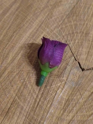 Umělý květ poupátko růže Ø20 mm barva fialová tmavá 