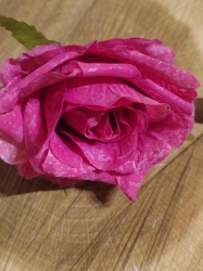 Umělý květ růže Ø7 cm barva růžová tmavá
