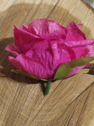 Umělý květ růže Ø7 cm barva růžová tmavá
