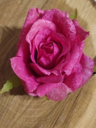 Umělý květ růže Ø7 cm barva růžová tmavá