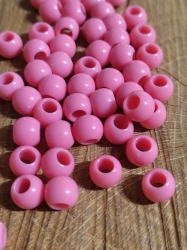 Plastové korálky 50 ks barva růžová