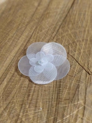 Monofilový květ s korálkem Ø25 mm barva bílá