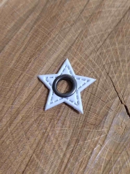 Průchodka s koženkovou hvězdou k našití barva bílá