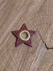 Průchodka s koženkovou hvězdou k našití barva hnědá
