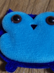 Plyšová aplikace sova barva modrá