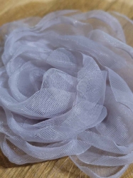 Organzový květ růže k našití a nalepení Ø8 cm barva šedá světlá