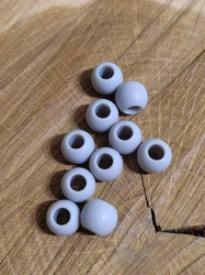 Plastové korálky matné s velkým průvlekem 10x12 mm barva šedá světlá