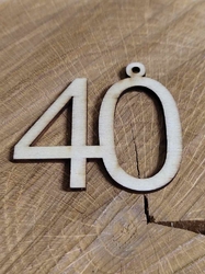 Dřevěná narozeninová čísla se závěsem číslo 40