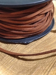 Řemínek imitace kůže šíře 3 mm barva hnědá tmavá 
