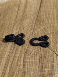 Háček s očkem - potažené, velikost 20+20 mm barva černá