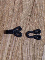 Háček s očkem - potažené, velikost 20+20 mm barva černá