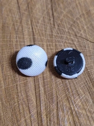 Knoflík potažený průměr 17 mm barva bílo černý puntík