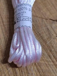Saténová šňůra Ø2 mm svazek 3 m barva růžová bledá