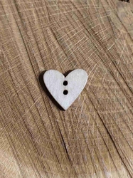 Dřevěný dekorační knoflík srdce barva přírodní