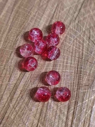 Skleněné korálky 8 mm balení 10 ks barva červená
