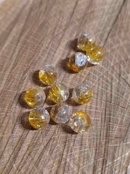 Skleněné korálky 8 mm balení 10 ks barva žlutá