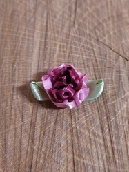 Saténový květ 22x35 mm bordó růžová