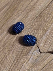 Plastové korálky s velkým průvlekem 13x15 mm barva modrá