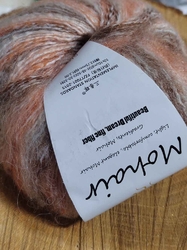 Mohérová směsová pletací příze 4 ks  oranžovo hnědá