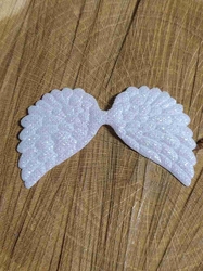 Aplikace andělská křídla s glitry barva bílá