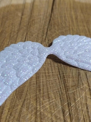 Aplikace andělská křídla s glitry barva bílá