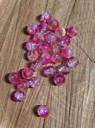 Skleněné korálky 8 mm balení 10 ks barva růžová čirá žlutá