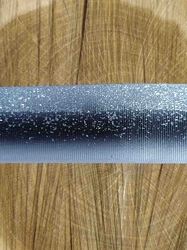 Rypsová stuha s glitry šíře 40 mm černo šedá
