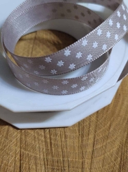 Vánoční stuha šíře 13 mm s hvězdičkami barva béžová bílá