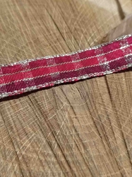 Stuha vánoční v barvě bordó se zlatou 