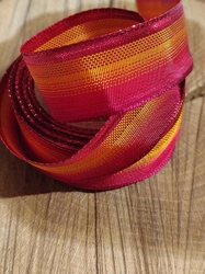 Plátnová stuha vánoční 25mm barva červeno oranžová