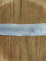 Plátnová stuha s metaloplastem a drátem 25 mm barva béžovo stříbrná