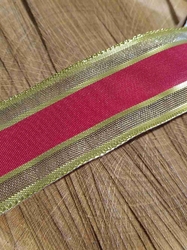 Vánoční stuha s drátem barva červená zlatá