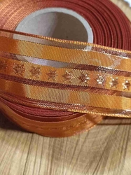 Stuha s drátem šíře 40 mm barva hnědá rezavá 