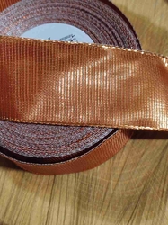 Stuha s drátem šíře 40 mm barva hnědá rezavá