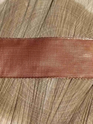 Stuha s drátem šíře 40 mm barva hnědá rezavá