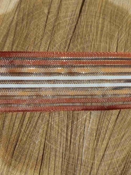 Stuha s drátem šíře 40 mm barva hnědá rezavá béžová