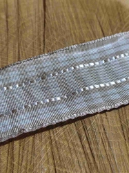 Stuha káro s drátem šíře 40 mm barva bílá béžová