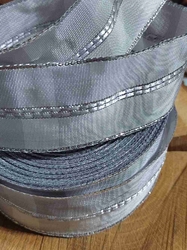 Stuha s drátem šíře 40 mm barva šedá