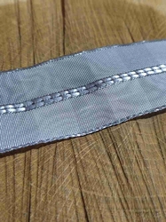 Stuha s drátem šíře 40 mm barva šedá světlá