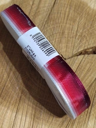 Plátnová stuha šíře 15 mm barva bordó červená bílá 