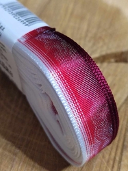 Plátnová stuha šíře 15 mm barva bordó červená bílá 