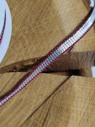 Plátnová stuha šíře 5 mm barva stříbrná fialová