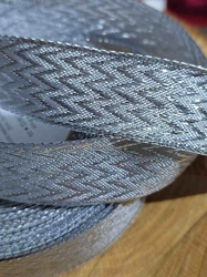 Plátnová stuha s drátem šíře 22 mm barva stříbrná
