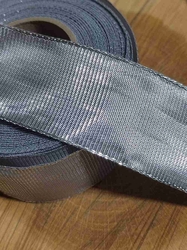 Stuha s drátem šíře 40 mm barva stříbrná