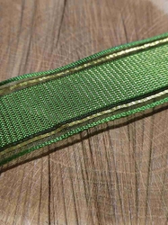 Stuha s drátem šíře 40 mm barva zelená zlatá 