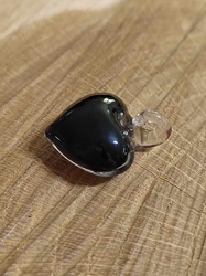Skleněný přívěsek srdce 21x21 mm barva oranžová
