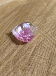 Skleněný přívěsek srdce 21x21 mm barva růžová