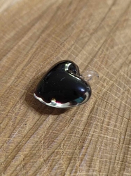 Skleněný přívěsek srdce 21x21 mm barva modrá