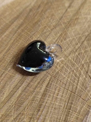 Skleněný přívěsek srdce 21x21 mm barva modrá